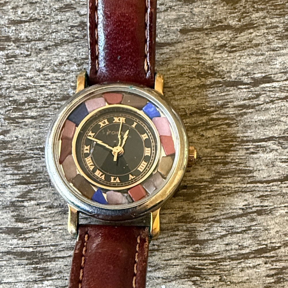 Vintage Watch with Brown Leather Strap